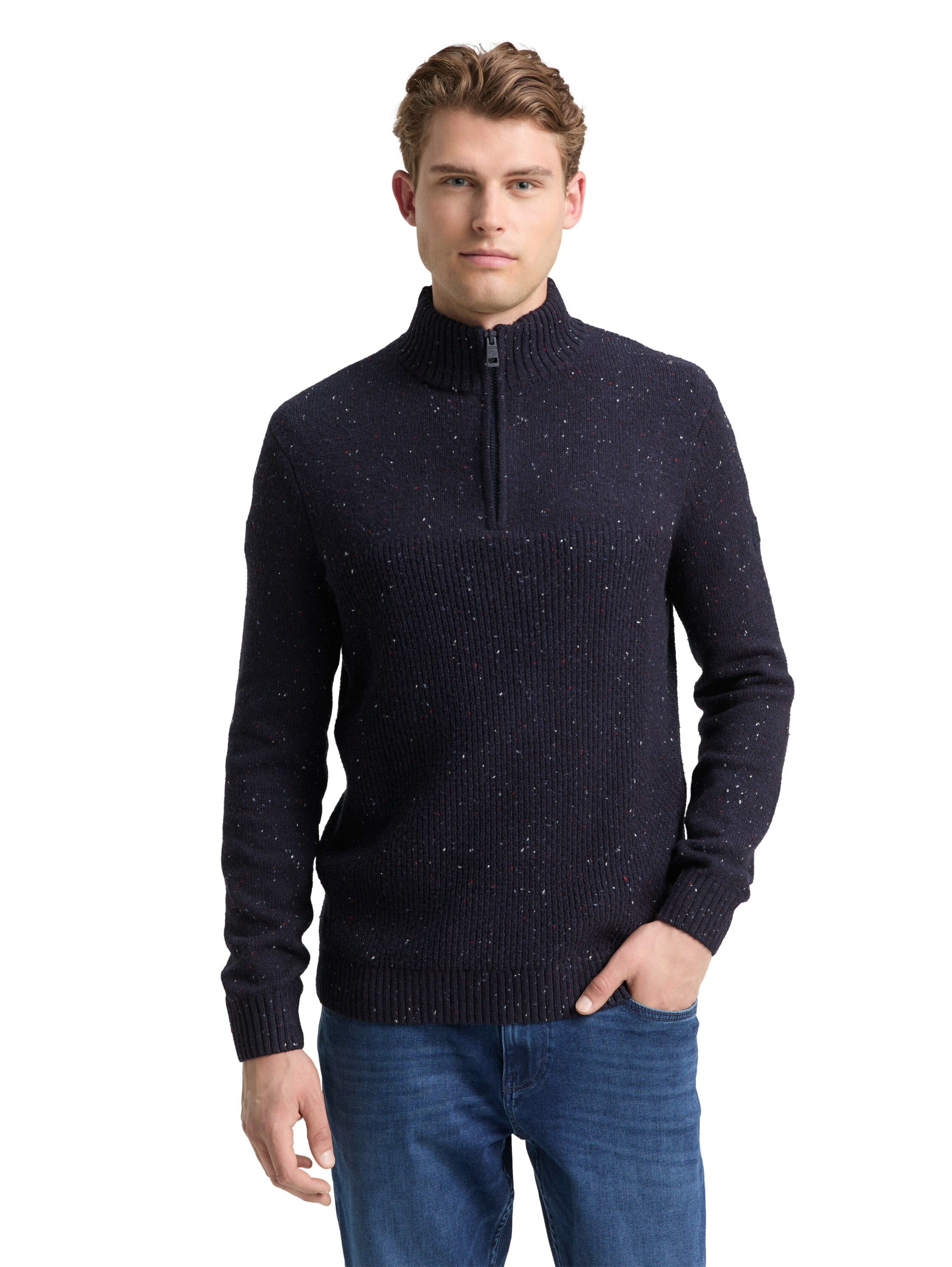Troyer Strickpullover mit Strukturmix