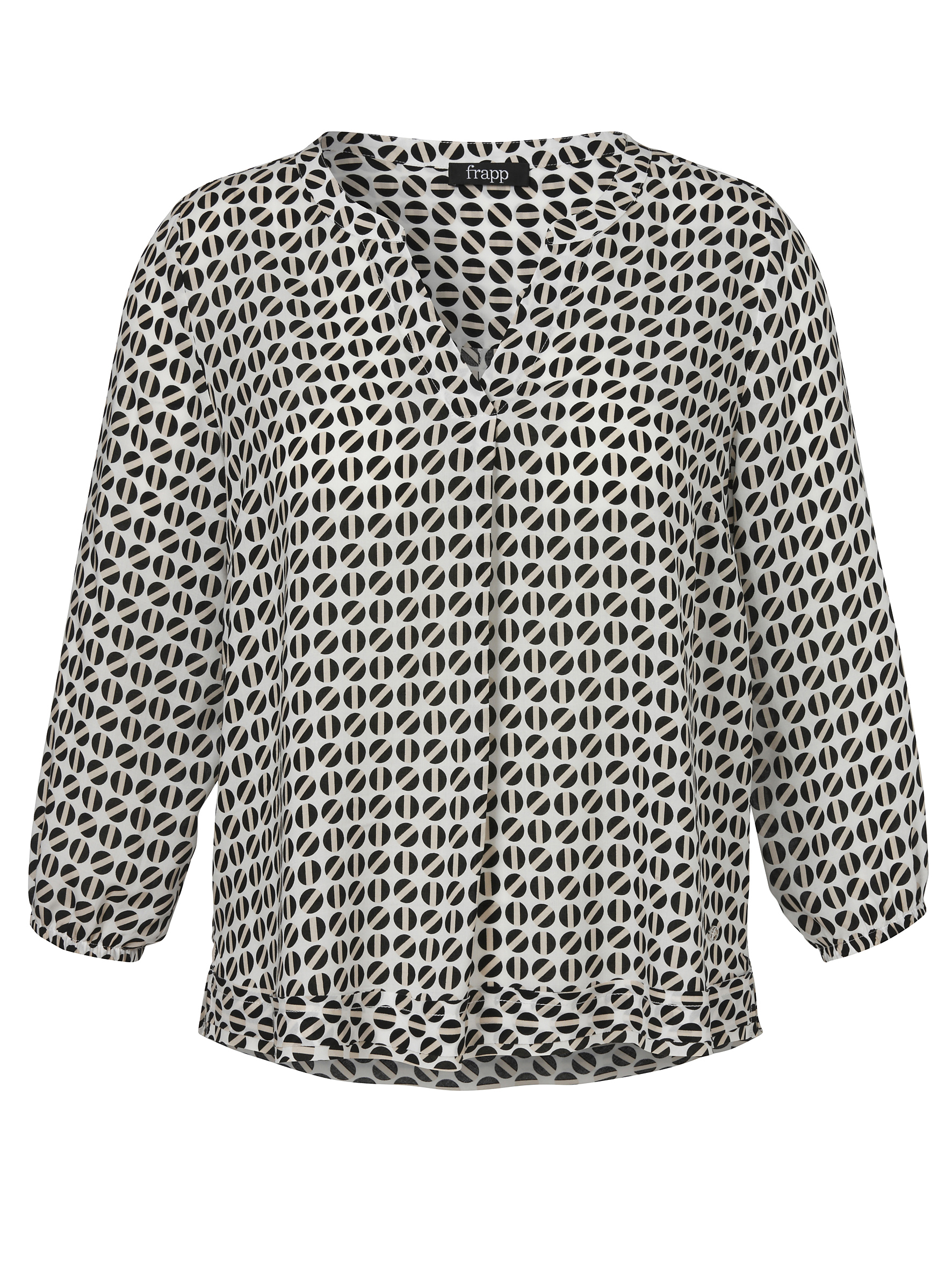 Bluse V-Ausschnitt 3/4 Arm Druck
